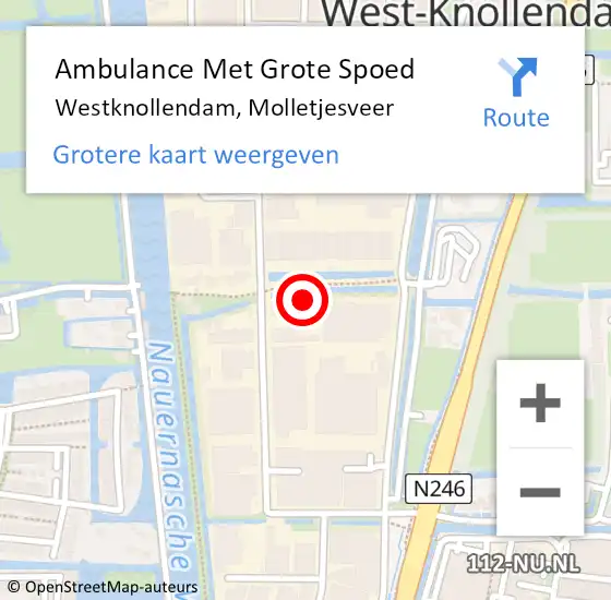Locatie op kaart van de 112 melding: Ambulance Met Grote Spoed Naar Westknollendam, Molletjesveer op 23 maart 2019 02:19