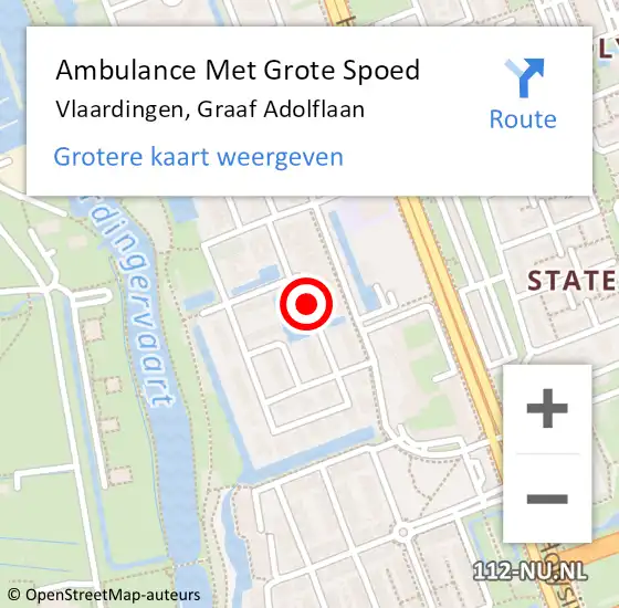 Locatie op kaart van de 112 melding: Ambulance Met Grote Spoed Naar Vlaardingen, Graaf Adolflaan op 23 maart 2019 08:35