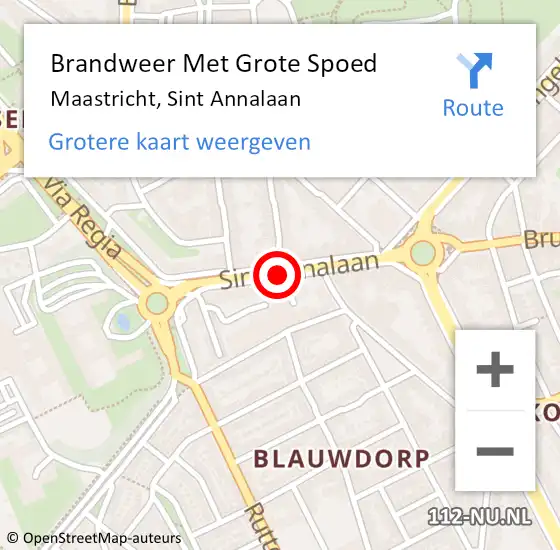 Locatie op kaart van de 112 melding: Brandweer Met Grote Spoed Naar Maastricht, Sint Annalaan op 23 maart 2019 10:46