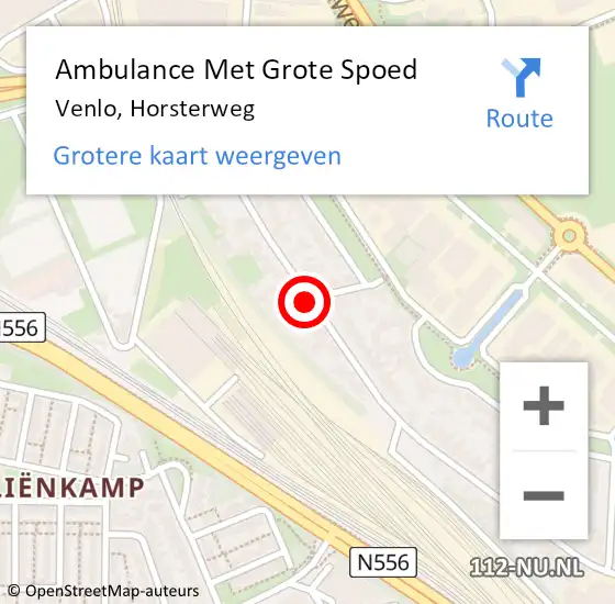 Locatie op kaart van de 112 melding: Ambulance Met Grote Spoed Naar Venlo, Horsterweg op 23 maart 2019 15:15