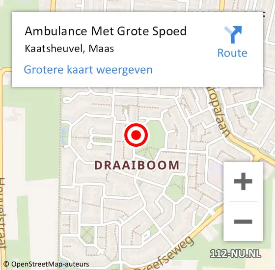 Locatie op kaart van de 112 melding: Ambulance Met Grote Spoed Naar Kaatsheuvel, Maas op 23 maart 2019 15:49