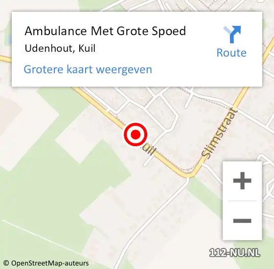 Locatie op kaart van de 112 melding: Ambulance Met Grote Spoed Naar Udenhout, Kuil op 23 maart 2019 16:10