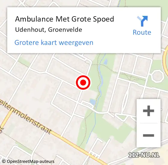 Locatie op kaart van de 112 melding: Ambulance Met Grote Spoed Naar Udenhout, Groenvelde op 23 maart 2019 17:49