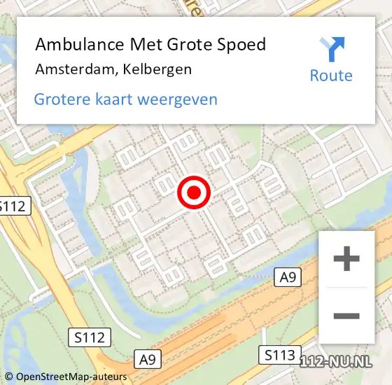 Locatie op kaart van de 112 melding: Ambulance Met Grote Spoed Naar Amsterdam, Kelbergen op 23 maart 2019 22:29