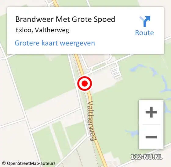 Locatie op kaart van de 112 melding: Brandweer Met Grote Spoed Naar Exloo, Valtherweg op 24 maart 2019 06:35