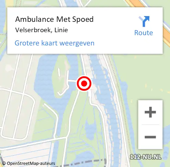 Locatie op kaart van de 112 melding: Ambulance Met Spoed Naar Velserbroek, Linie op 24 maart 2019 10:24