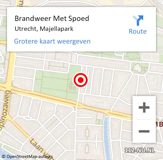 Locatie op kaart van de 112 melding: Brandweer Met Spoed Naar Utrecht, Majellapark op 24 maart 2019 12:45