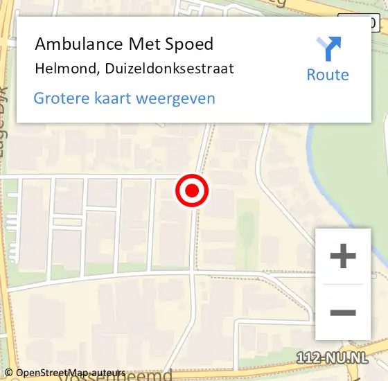 Locatie op kaart van de 112 melding: Ambulance Met Spoed Naar Helmond, Duizeldonksestraat op 24 maart 2019 17:05