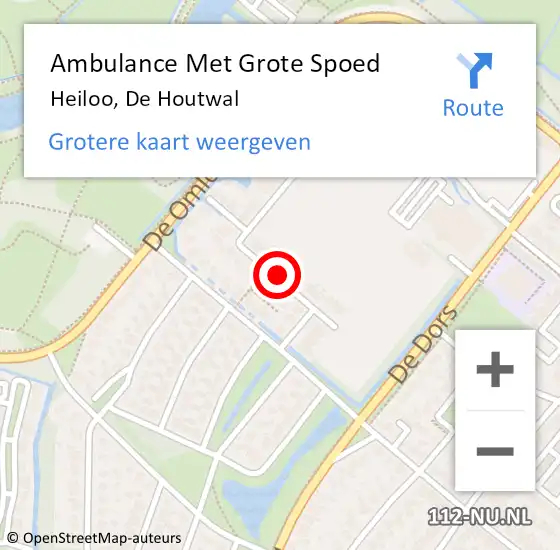 Locatie op kaart van de 112 melding: Ambulance Met Grote Spoed Naar Heiloo, De Houtwal op 24 maart 2019 21:40