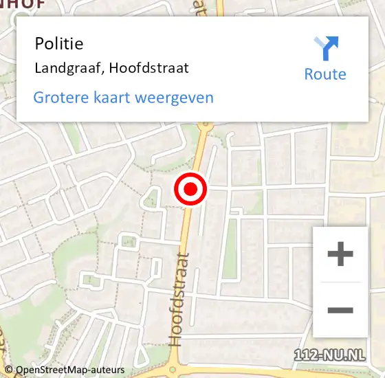 Locatie op kaart van de 112 melding: Politie Landgraaf, Hoofdstraat op 25 maart 2019 08:01