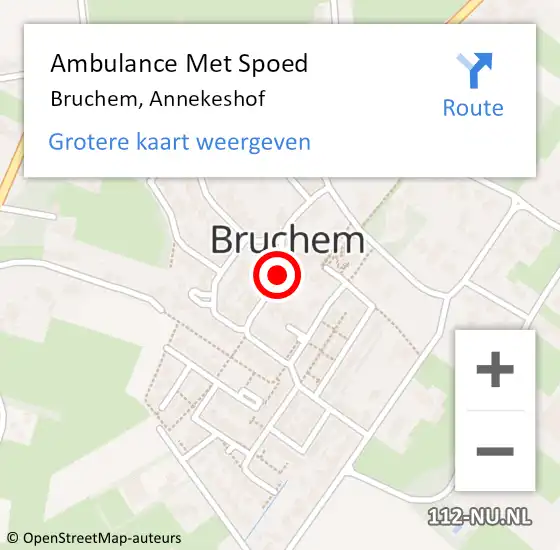 Locatie op kaart van de 112 melding: Ambulance Met Spoed Naar Bruchem, Annekeshof op 25 maart 2019 10:25