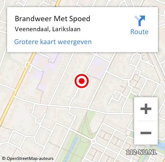 Locatie op kaart van de 112 melding: Brandweer Met Spoed Naar Veenendaal, Larikslaan op 25 maart 2019 11:59