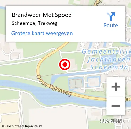 Locatie op kaart van de 112 melding: Brandweer Met Spoed Naar Scheemda, Trekweg op 26 september 2013 18:14