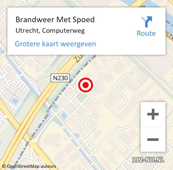 Locatie op kaart van de 112 melding: Brandweer Met Spoed Naar Utrecht, Computerweg op 25 maart 2019 15:57