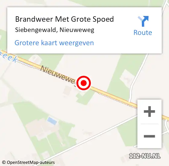 Locatie op kaart van de 112 melding: Brandweer Met Grote Spoed Naar Siebengewald, Nieuweweg op 25 maart 2019 23:21