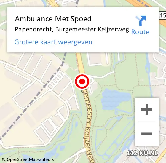 Locatie op kaart van de 112 melding: Ambulance Met Spoed Naar Papendrecht, Burgemeester Keijzerweg op 26 maart 2019 07:41