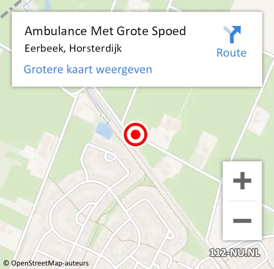 Locatie op kaart van de 112 melding: Ambulance Met Grote Spoed Naar Eerbeek, Horsterdijk op 26 maart 2019 08:52