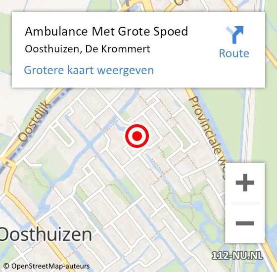 Locatie op kaart van de 112 melding: Ambulance Met Grote Spoed Naar Oosthuizen, De Krommert op 26 maart 2019 11:12