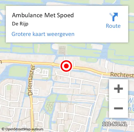 Locatie op kaart van de 112 melding: Ambulance Met Spoed Naar De Rijp op 26 maart 2019 12:02