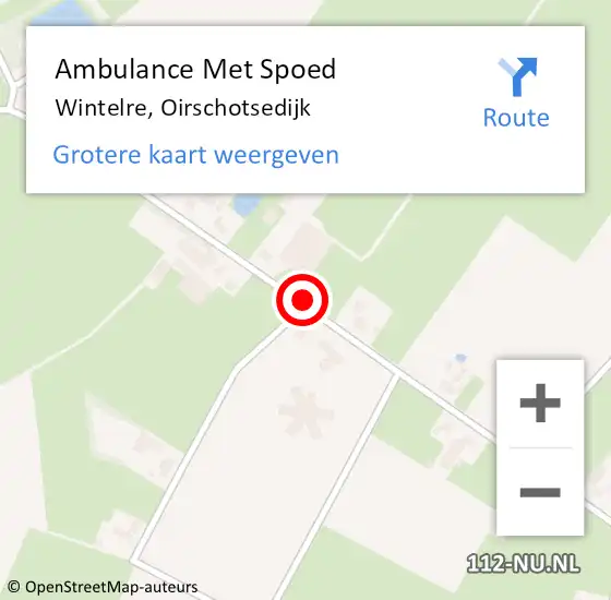 Locatie op kaart van de 112 melding: Ambulance Met Spoed Naar Wintelre, Oirschotsedijk op 26 maart 2019 13:08