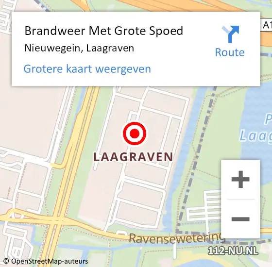 Locatie op kaart van de 112 melding: Brandweer Met Grote Spoed Naar Nieuwegein, Laagraven op 26 maart 2019 14:33