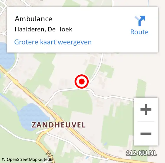 Locatie op kaart van de 112 melding: Ambulance Haalderen, De Hoek op 27 maart 2014 13:47