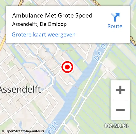 Locatie op kaart van de 112 melding: Ambulance Met Grote Spoed Naar Assendelft, De Omloop op 26 maart 2019 19:43