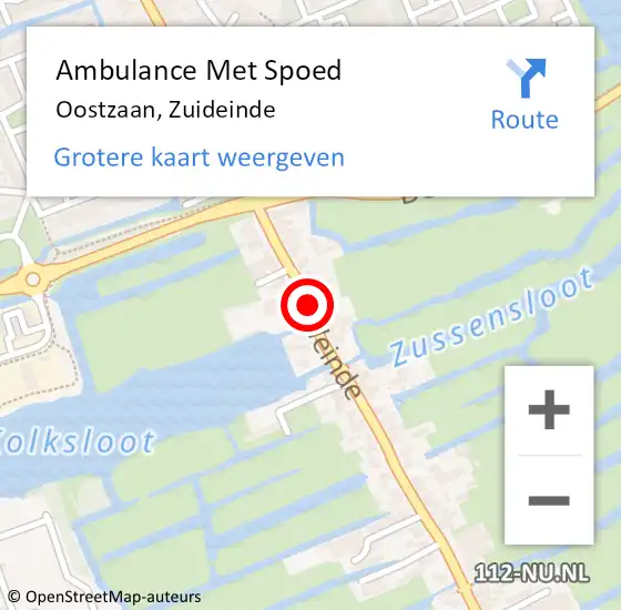 Locatie op kaart van de 112 melding: Ambulance Met Spoed Naar Oostzaan, Zuideinde op 27 maart 2019 04:23