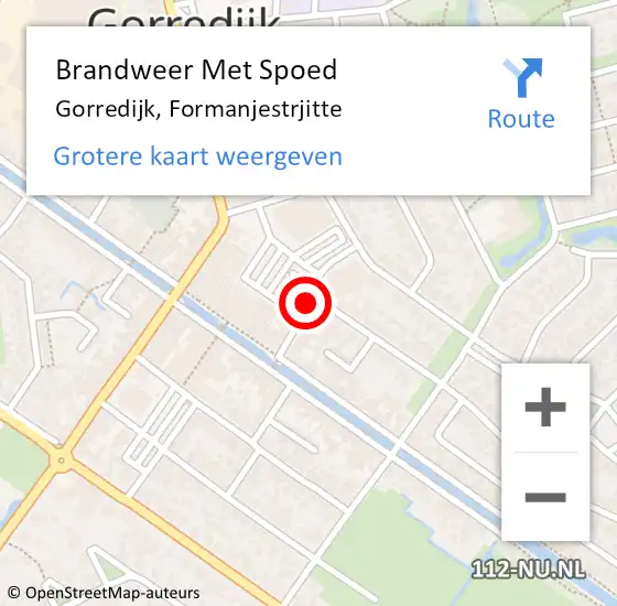 Locatie op kaart van de 112 melding: Brandweer Met Spoed Naar Gorredijk, Formanjestrjitte op 27 maart 2019 07:12
