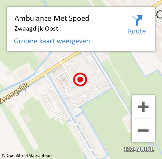 Locatie op kaart van de 112 melding: Ambulance Met Spoed Naar Zwaagdijk-Oost op 27 maart 2019 08:56