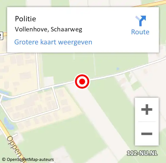 Locatie op kaart van de 112 melding: Politie Vollenhove, Schaarweg op 27 maart 2019 11:58
