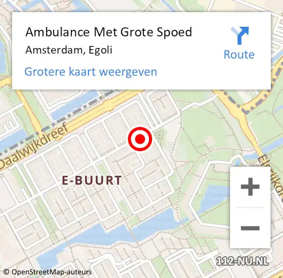 Locatie op kaart van de 112 melding: Ambulance Met Grote Spoed Naar Amsterdam, Egoli op 27 maart 2019 12:36