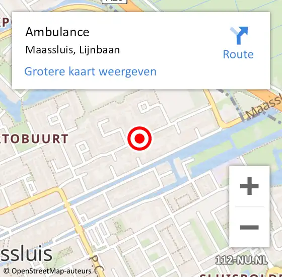 Locatie op kaart van de 112 melding: Ambulance Maassluis, Lijnbaan op 27 maart 2019 13:27