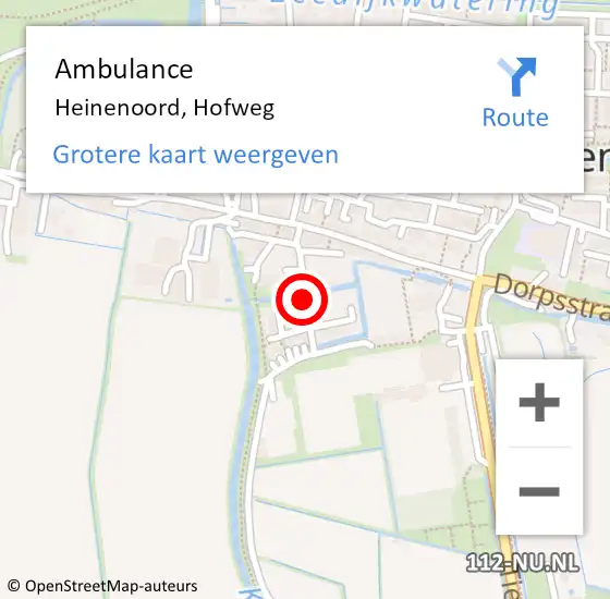 Locatie op kaart van de 112 melding: Ambulance Heinenoord, Hofweg op 27 maart 2019 14:40