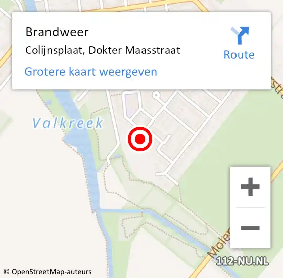 Locatie op kaart van de 112 melding: Brandweer Colijnsplaat, Dokter Maasstraat op 27 maart 2019 19:34