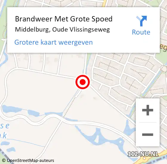 Locatie op kaart van de 112 melding: Brandweer Met Grote Spoed Naar Middelburg, Oude Vlissingseweg op 28 maart 2019 00:19