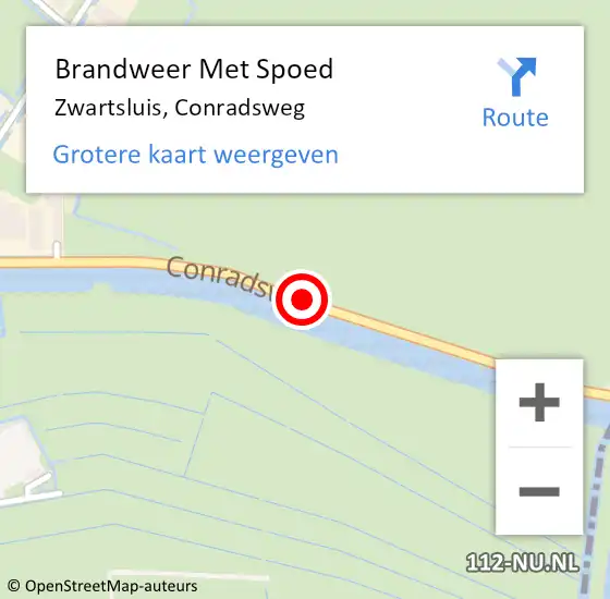 Locatie op kaart van de 112 melding: Brandweer Met Spoed Naar Zwartsluis, Conradsweg op 28 maart 2019 19:38