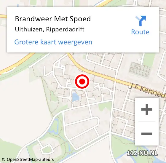 Locatie op kaart van de 112 melding: Brandweer Met Spoed Naar Uithuizen, Ripperdadrift op 29 maart 2019 00:10