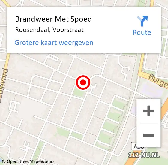 Locatie op kaart van de 112 melding: Brandweer Met Spoed Naar Roosendaal, Voorstraat op 29 maart 2019 09:46