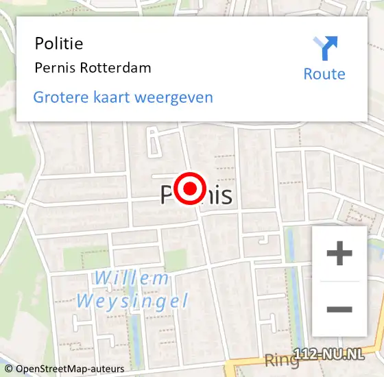 Locatie op kaart van de 112 melding: Politie Pernis Rotterdam op 29 maart 2019 16:08