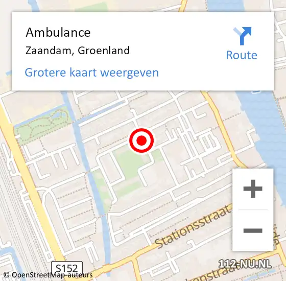 Locatie op kaart van de 112 melding: Ambulance Zaandam, Groenland op 29 maart 2019 16:50
