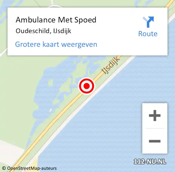 Locatie op kaart van de 112 melding: Ambulance Met Spoed Naar Oudeschild, IJsdijk op 30 maart 2019 15:16