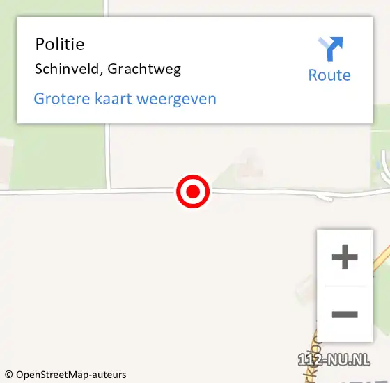 Locatie op kaart van de 112 melding: Politie Schinveld, Grachtweg op 30 maart 2019 17:12