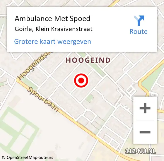 Locatie op kaart van de 112 melding: Ambulance Met Spoed Naar Goirle, Klein Kraaivenstraat op 30 maart 2019 20:10