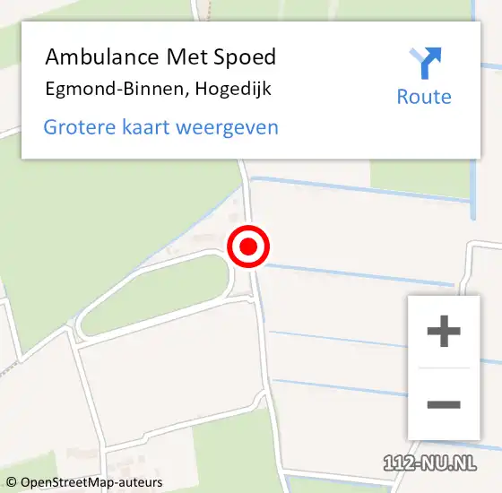 Locatie op kaart van de 112 melding: Ambulance Met Spoed Naar Egmond-Binnen, Hogedijk op 31 maart 2019 12:44