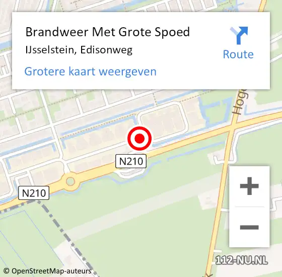 Locatie op kaart van de 112 melding: Brandweer Met Grote Spoed Naar IJsselstein, Edisonweg op 1 april 2019 06:31