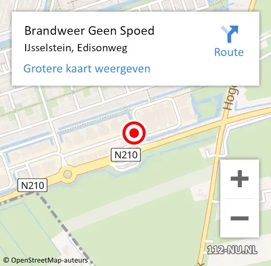 Locatie op kaart van de 112 melding: Brandweer Geen Spoed Naar IJsselstein, Edisonweg op 1 april 2019 06:32