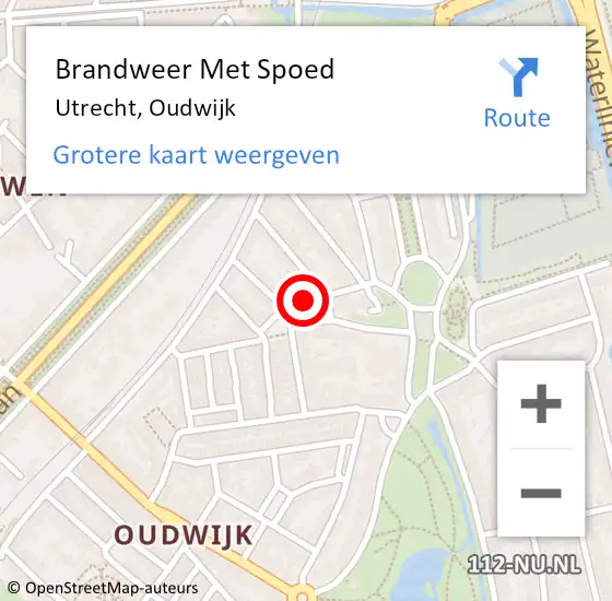 Locatie op kaart van de 112 melding: Brandweer Met Spoed Naar Utrecht, Oudwijk op 1 april 2019 09:26