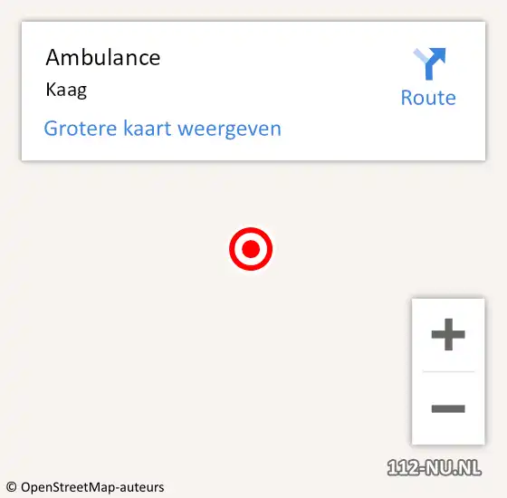Locatie op kaart van de 112 melding: Ambulance Kaag op 1 april 2019 09:46