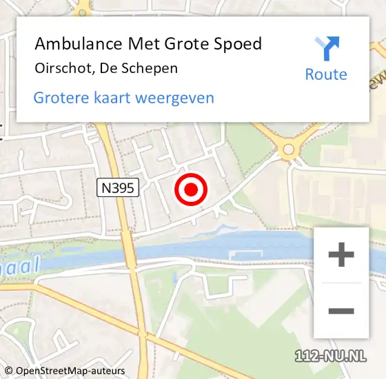 Locatie op kaart van de 112 melding: Ambulance Met Grote Spoed Naar Oirschot, De Schepen op 1 april 2019 21:00